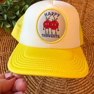 American Eagle Outfitters Yellow Happy Thoughts Trucker Hat